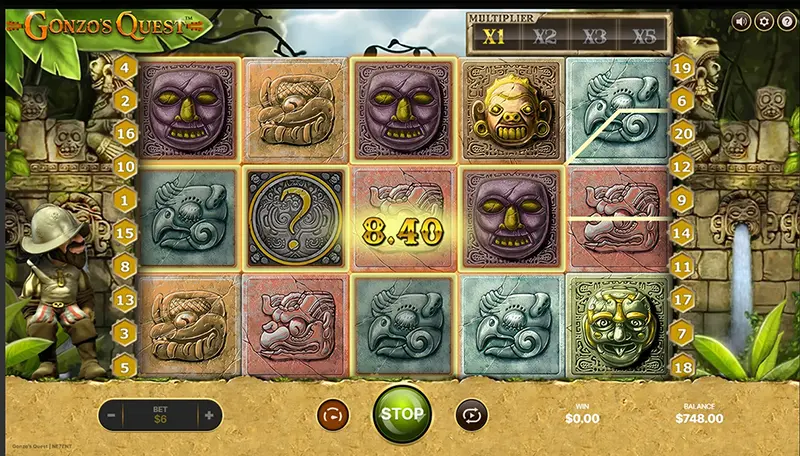 888 Casino Gonzo's Quest Gameplay